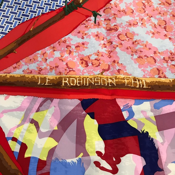 Hermès Le Robinson Red Scarf - Picture 5 of 7